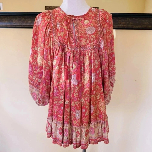 Rachel Zoe Tops - Rachel Zoe Pink Floral Tassel Peasant Top Women’s Size Small